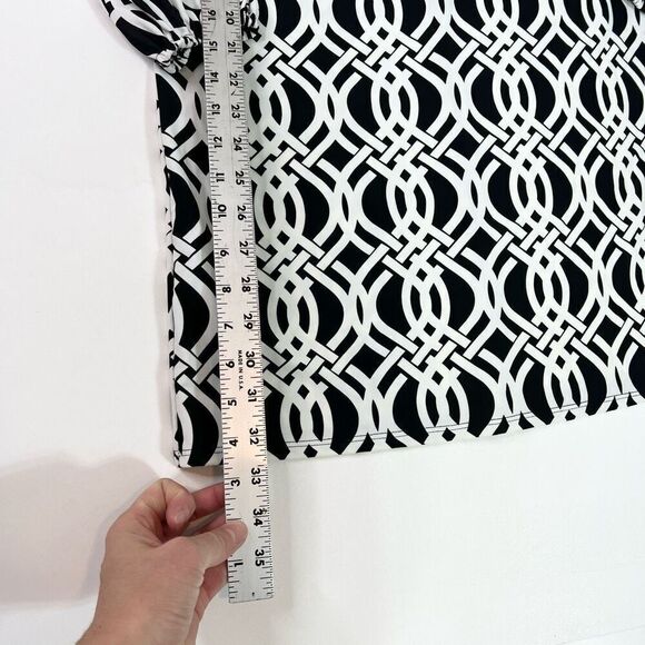 Jude Connally Shift Dress Womens XS Black White Trellis Elastic preppy mature - Picture 3 of 11